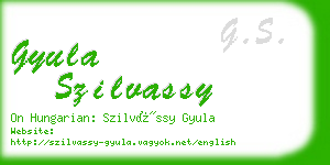 gyula szilvassy business card